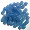 60 6x9mm Crystal & Light Sapphire Marble Glass Spacer Beads